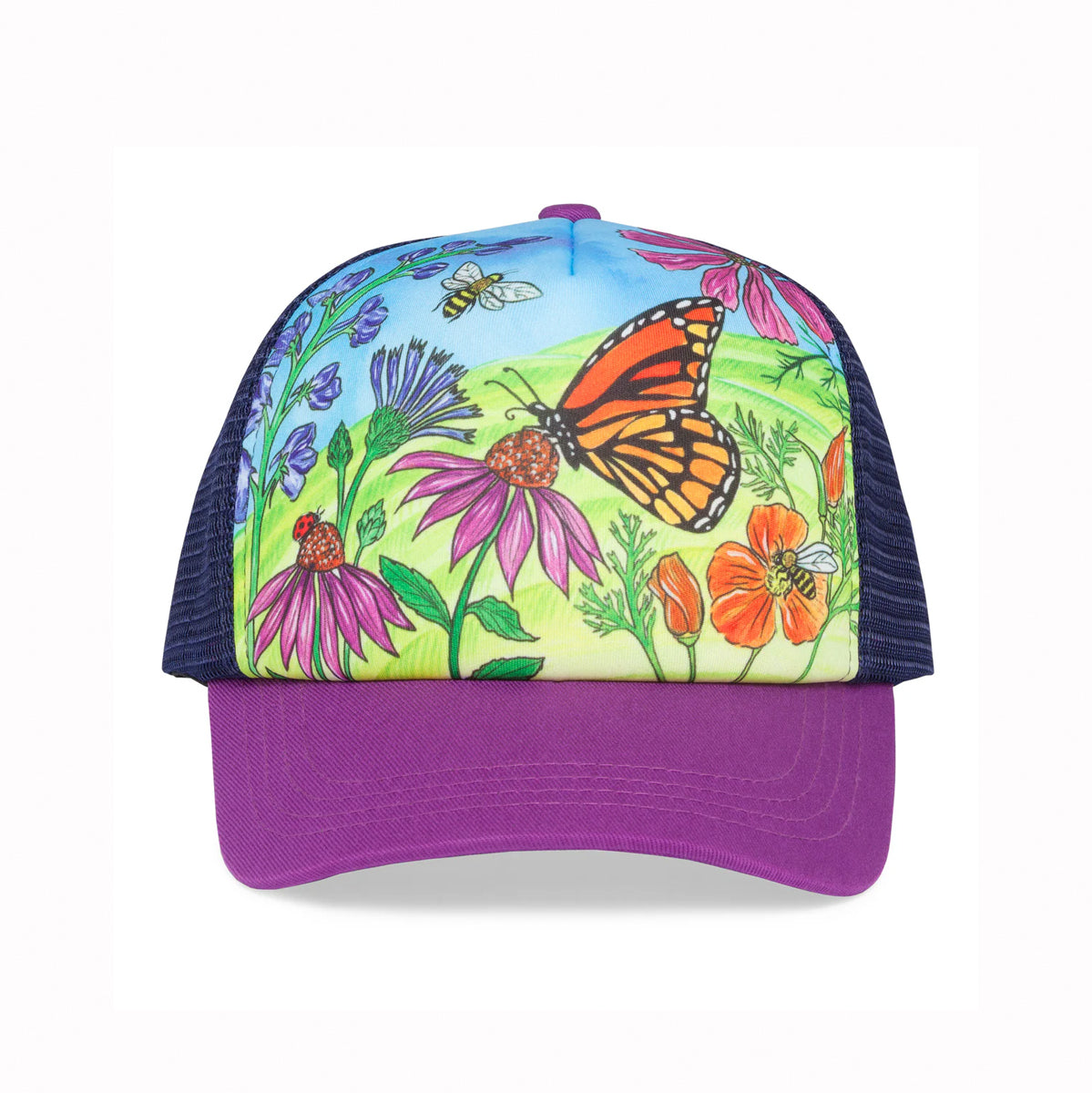 Sunday Afternoons Kids Trucker Cap (Butterflies and Bees)