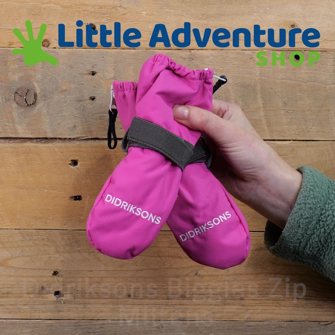 Review of Didriksons Biggles Zip Mittens in pink
