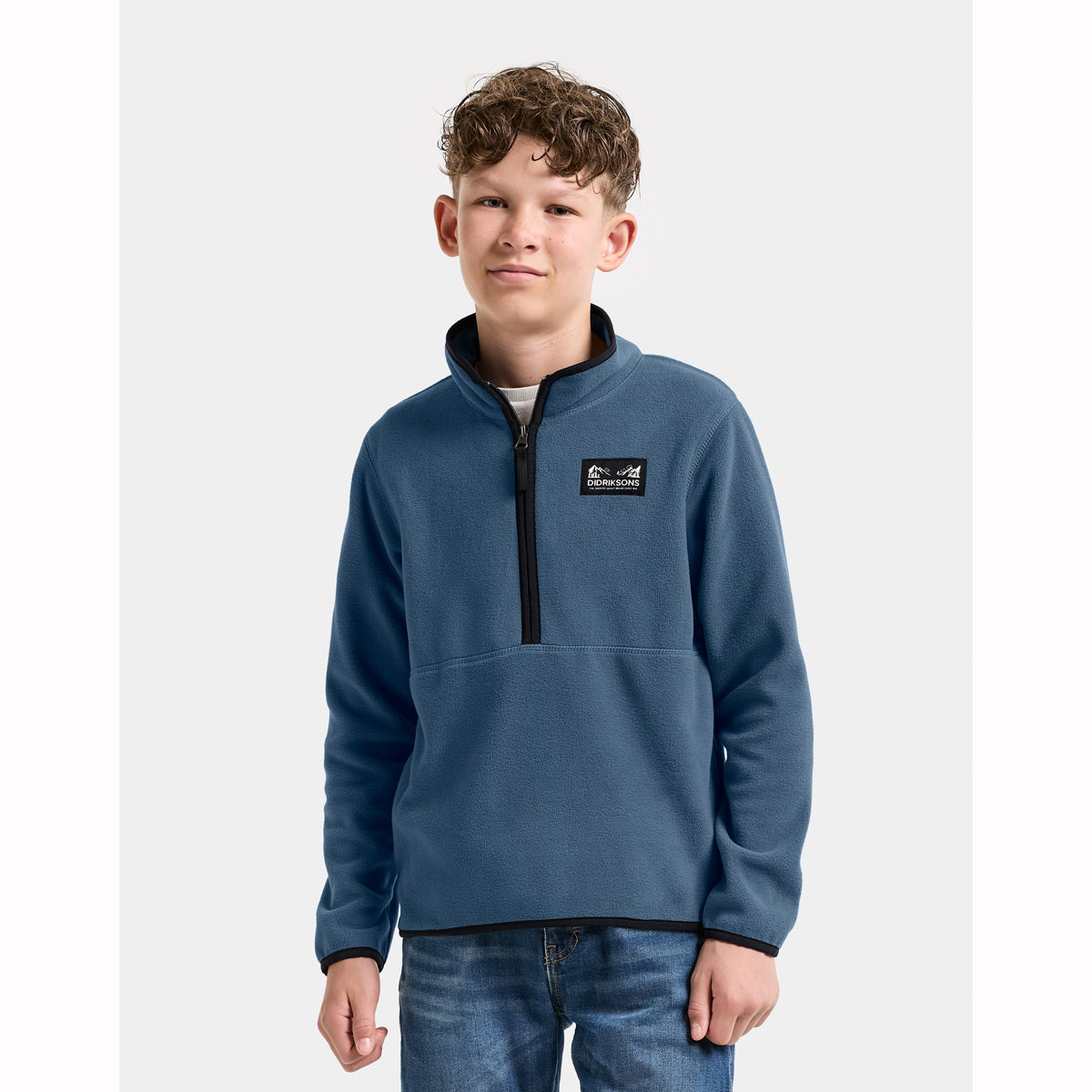 Didriksons Youth Rubi Half Zip Fleece (Blue Fog)