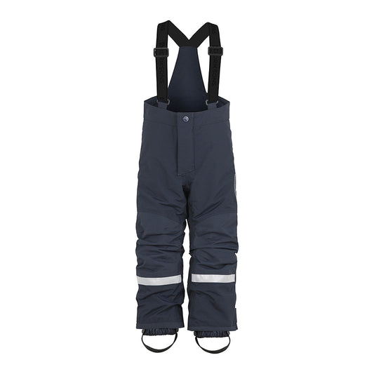 Didriksons kids ski salopettes with shoulder straps in navy