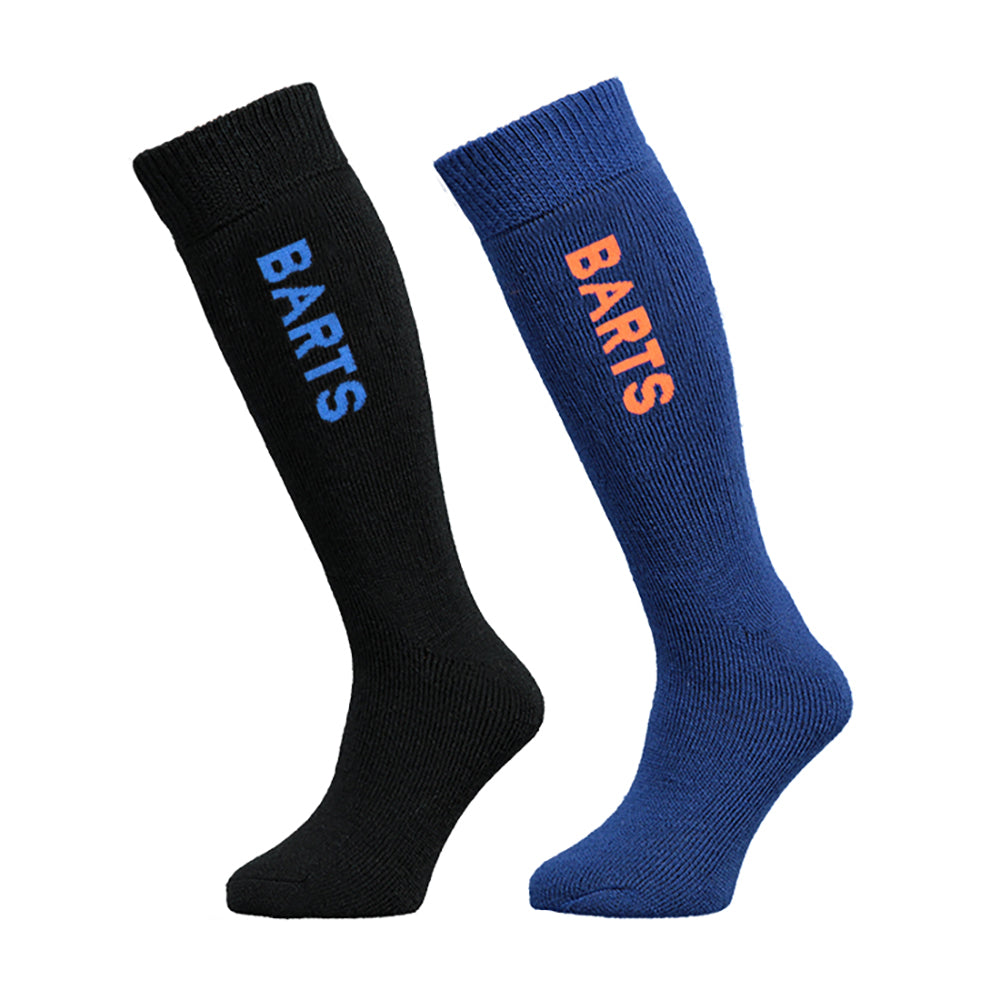 Barts kids ski socks twin pack in blue and black