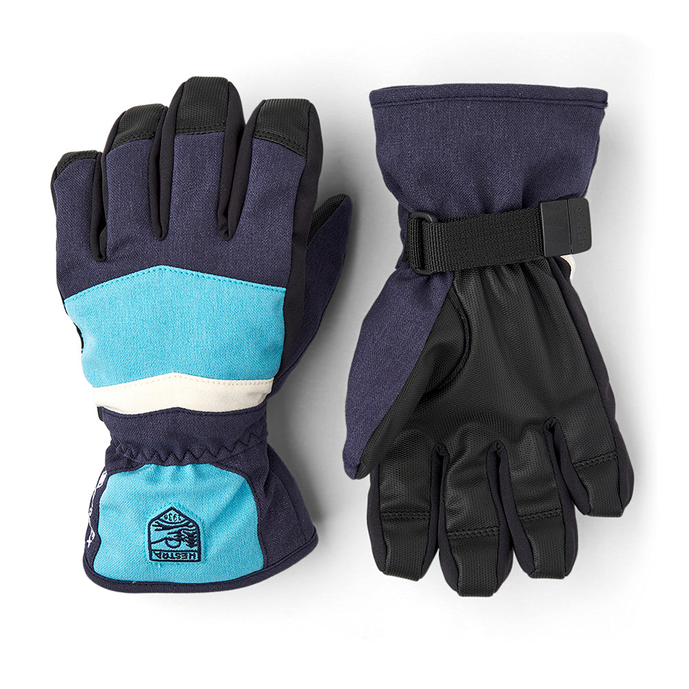 Hestra Gore-Tex Atlas Kids Ski Gloves in blue and navy