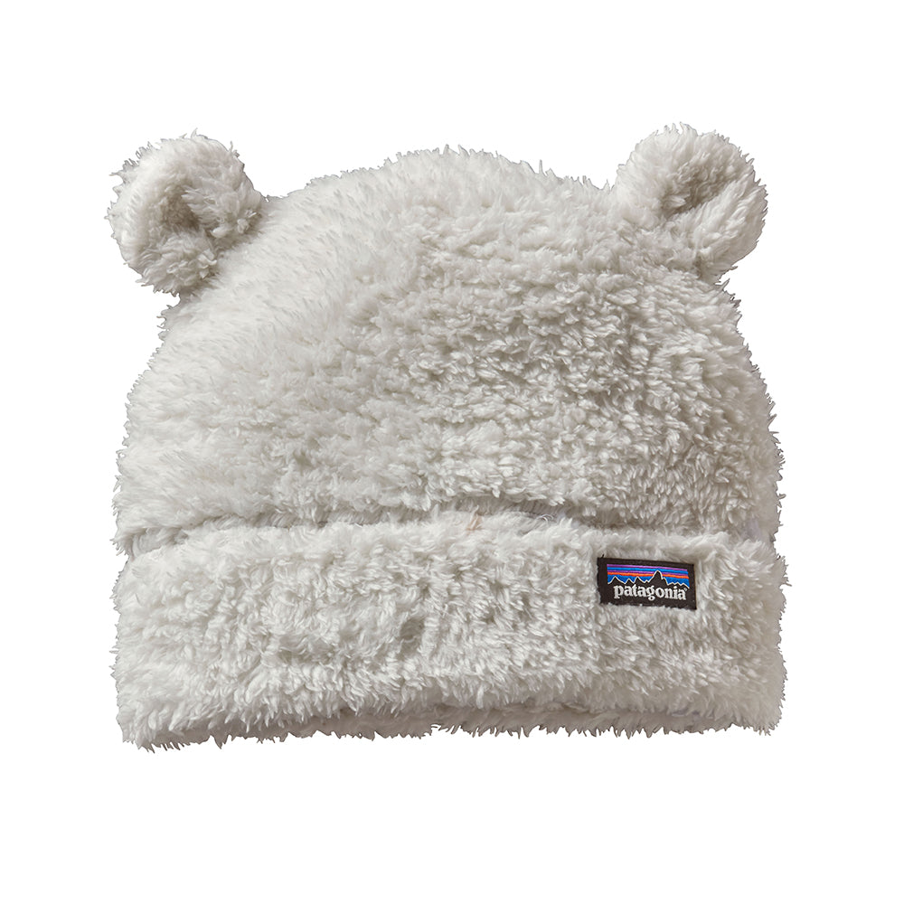 Patagonia Baby Fleece Hat in white with ears