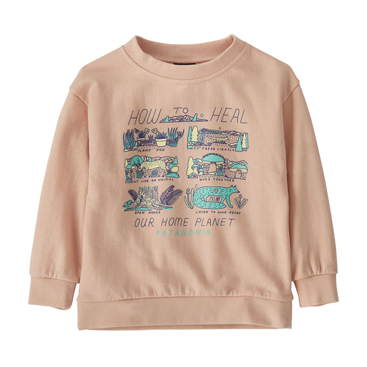 Patagonia Baby Lightweight Crew Sweatshirt  in a soft antique pink