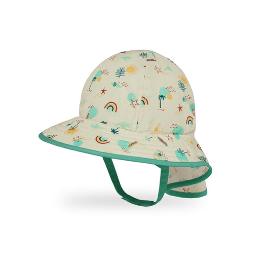 Sunday Afternoons Infant Sun Sprout with a light beige fabric with beach pattern
