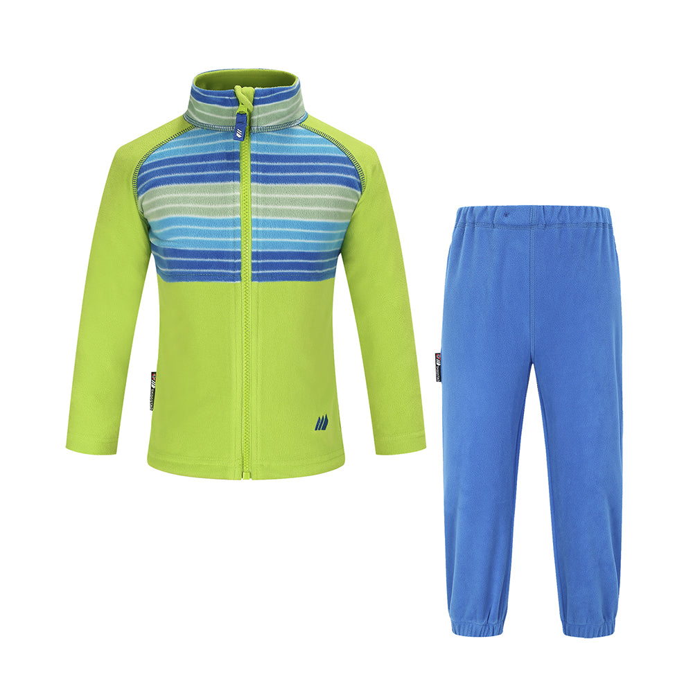 Skogstad Kids' Trone Fleece Set (Macaw Green) for ages 2 to 8 years