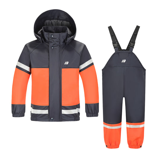 Skogstad forest school rain set for young children in navy and orange