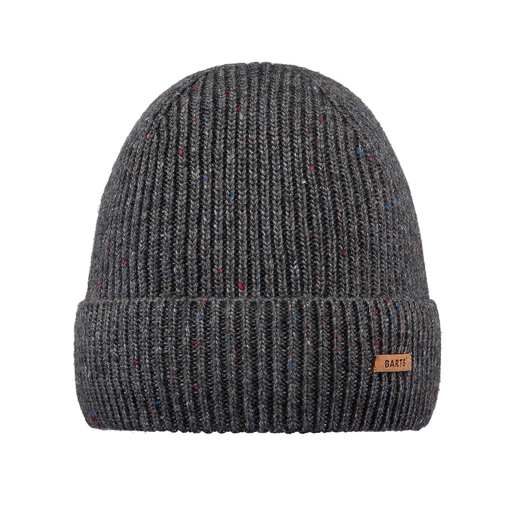 Barts kids fern turn-up beanie hat in dark heather