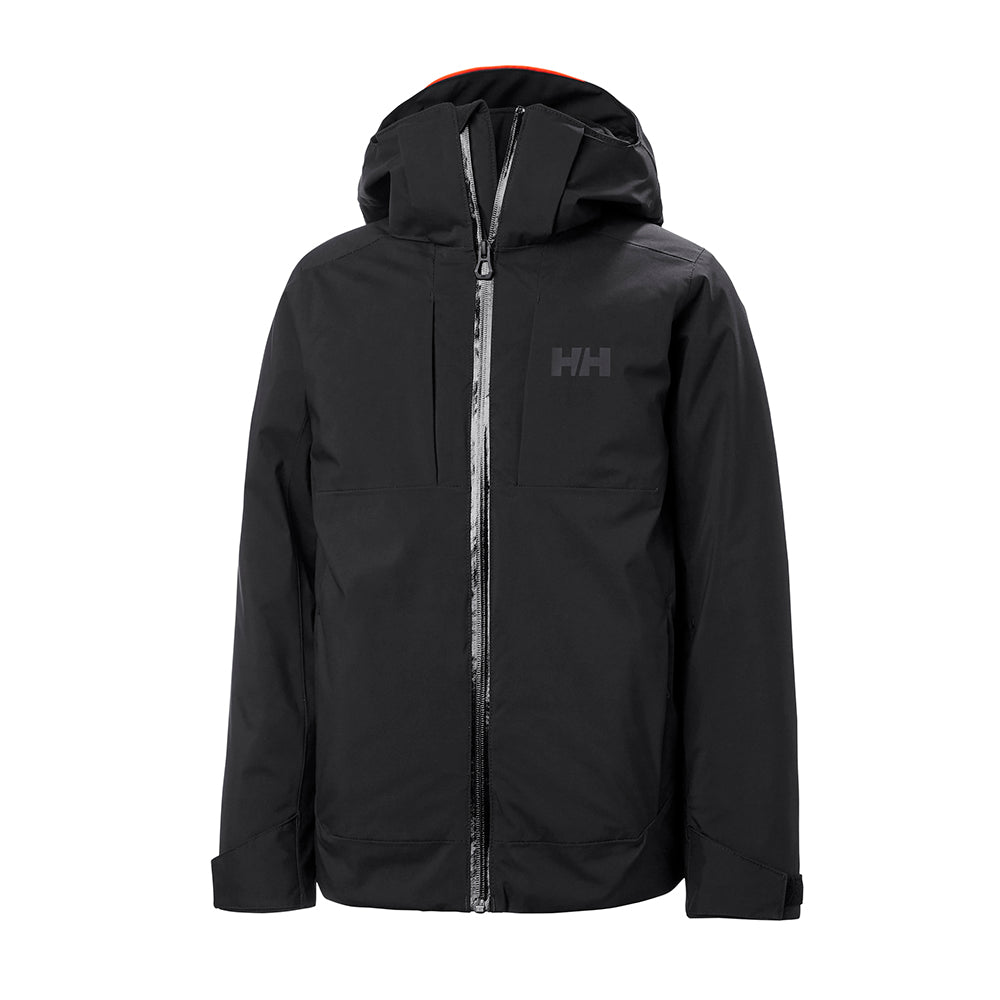 Helly Hansen Junior Alpha Ski Jacket in black for ages 10 to 16 years