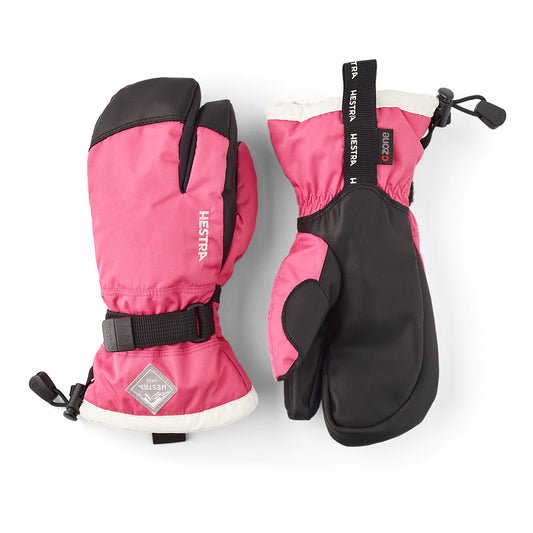 Hestra C-Zone Jr 3-Fingered Kids Ski Gloves (Fushia)