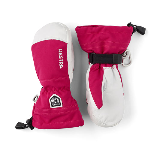 Hestra kids' Heli Ski mittens in Fushia Pink