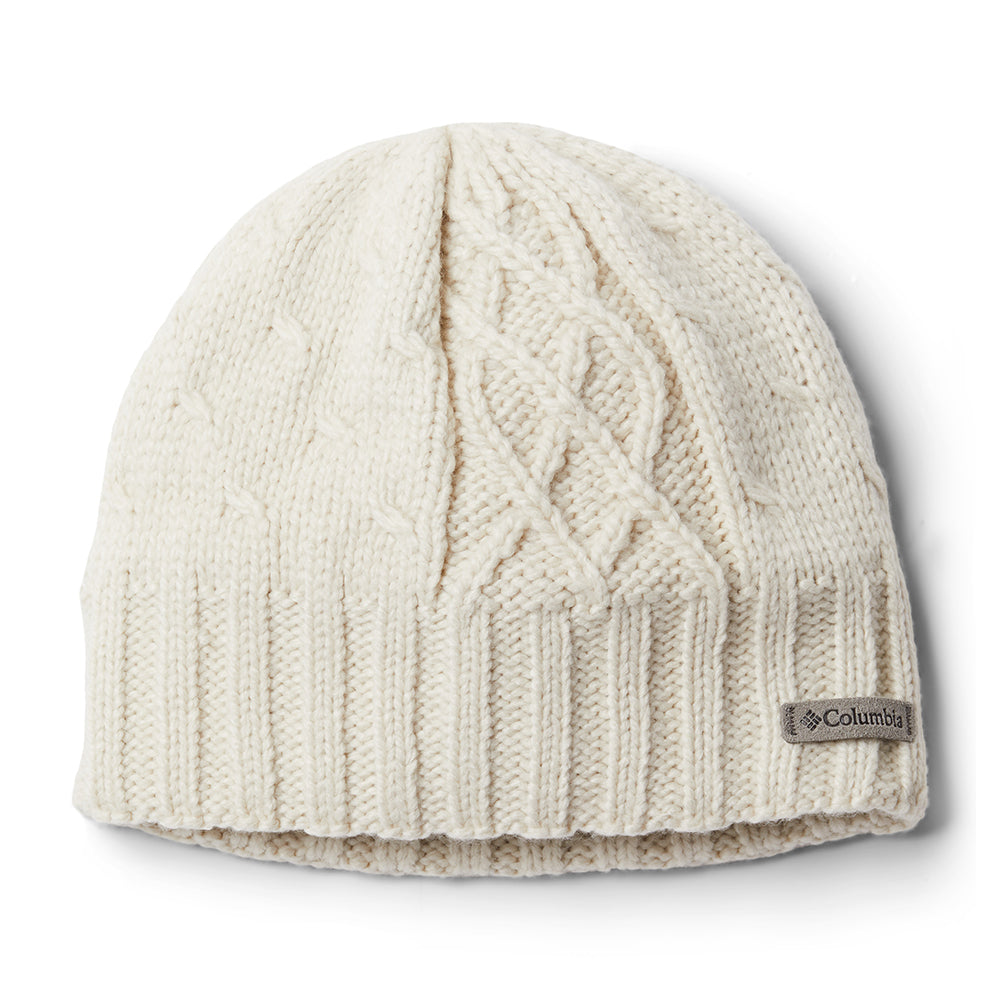 Kids cable knit beanie hat in a chalk white colour