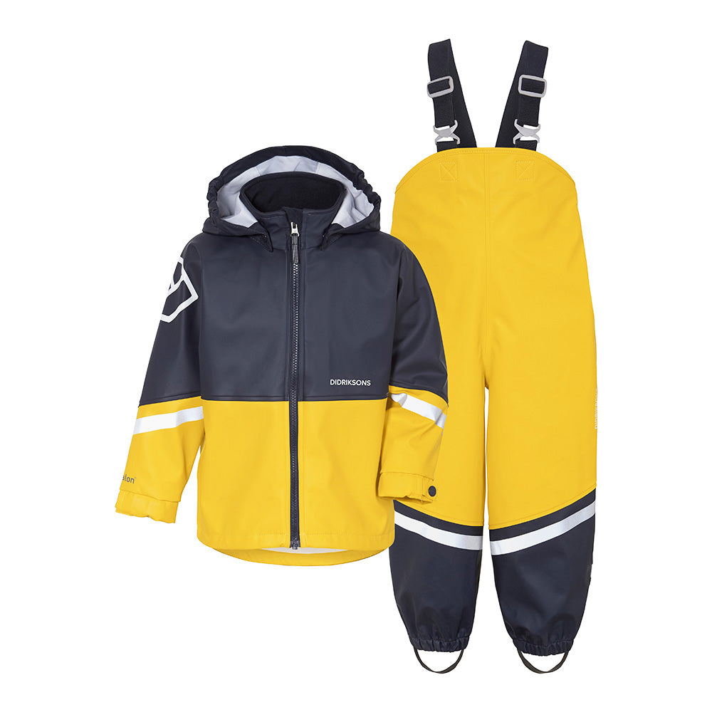 Didriksons Waterman Kids Waterproof Set (Oat Yellow)-Little Adventure Shop