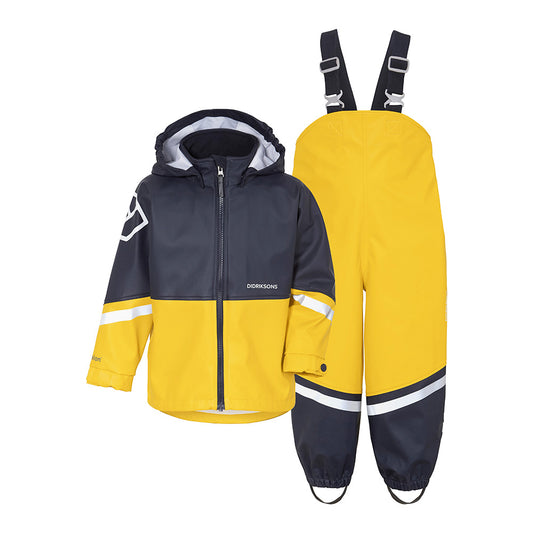 Didriksons Waterman Kids Waterproof Set (Oat Yellow)-Little Adventure Shop