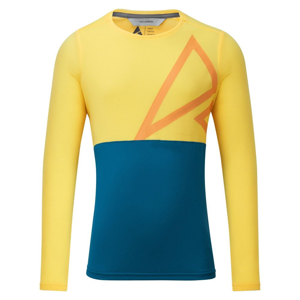 Kinds mountain bike long sleeved jersey in yellow and blue