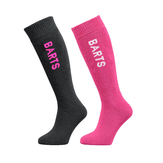 Barts kids ski socks twin pack in grey and pink