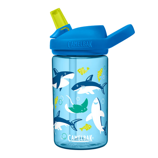Camelbak Eddy Kids 0.4L Water Bottle (Sharks and Rays)-Little Adventure Shop