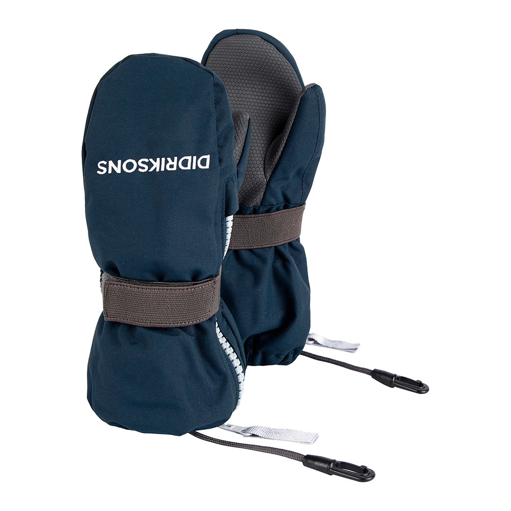 Didriksons Biggles Zip Mittens for children in navy