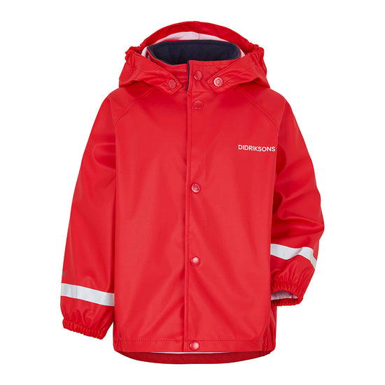 Didriksons Slaskeman Kids Waterproof Jacket (Red) – Little Adventure Shop