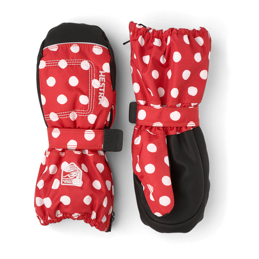 Hestra Baby Zip Long Primaloft Mittens (Red Spots)