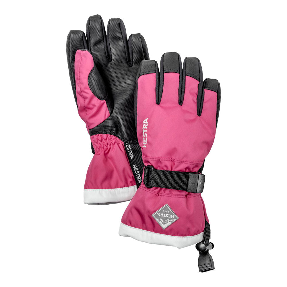Hestra C-Zone Gauntlet Kids Ski Gloves (Fushia)-Little Adventure Shop