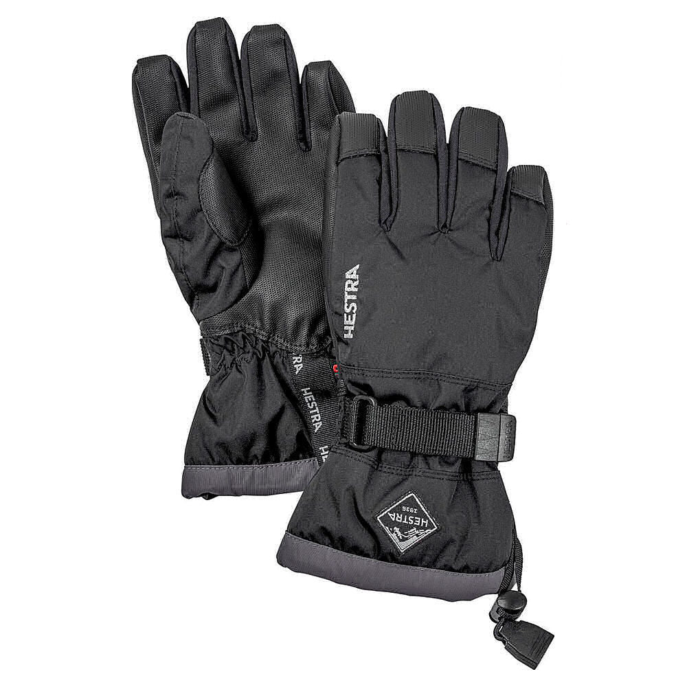 Hestra C-Zone Gauntlet Kids Ski Gloves (Black)-Little Adventure Shop