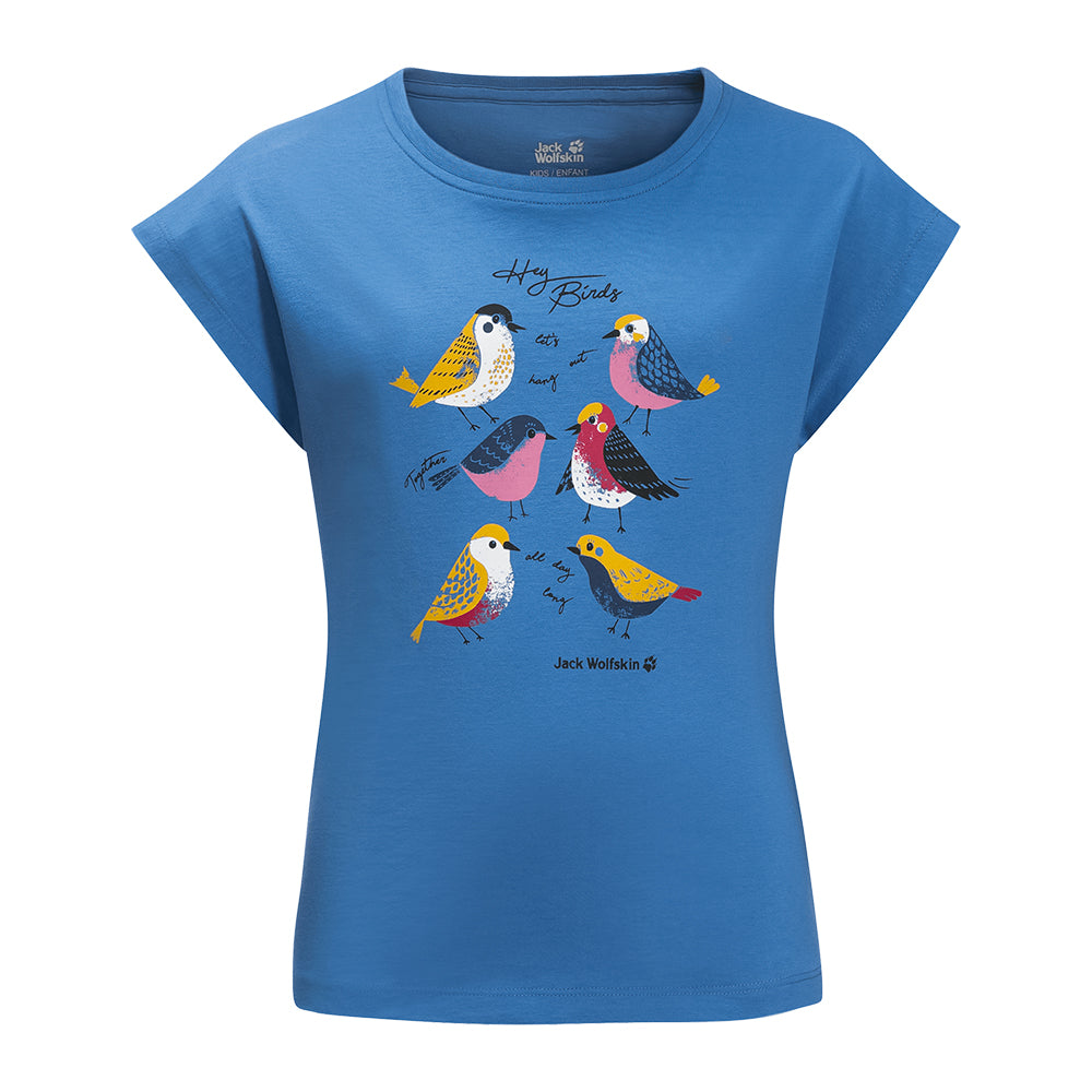 Jack Wolfskin Kids Tweeting Birds T-shirt (Sky Blue)