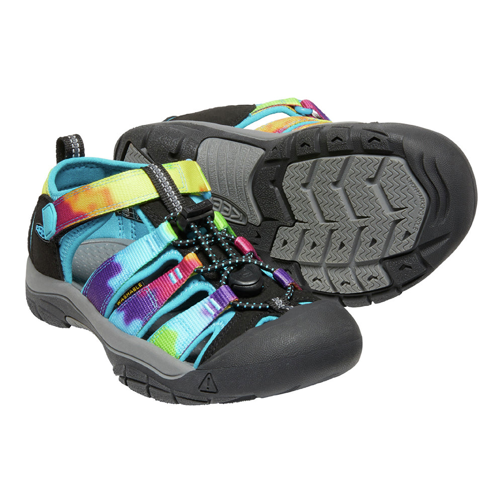 Keen Newport Kids sandals with a Rainbow Tye Die pattern, very funky!