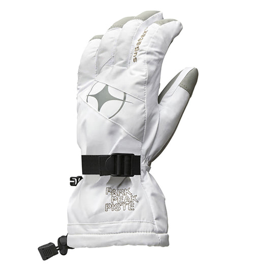 Manbi kids epic ski glove in white. Waterproof and insulation kids gloves 