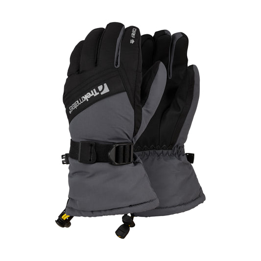 Trekmates kids ski gloves in black and grey