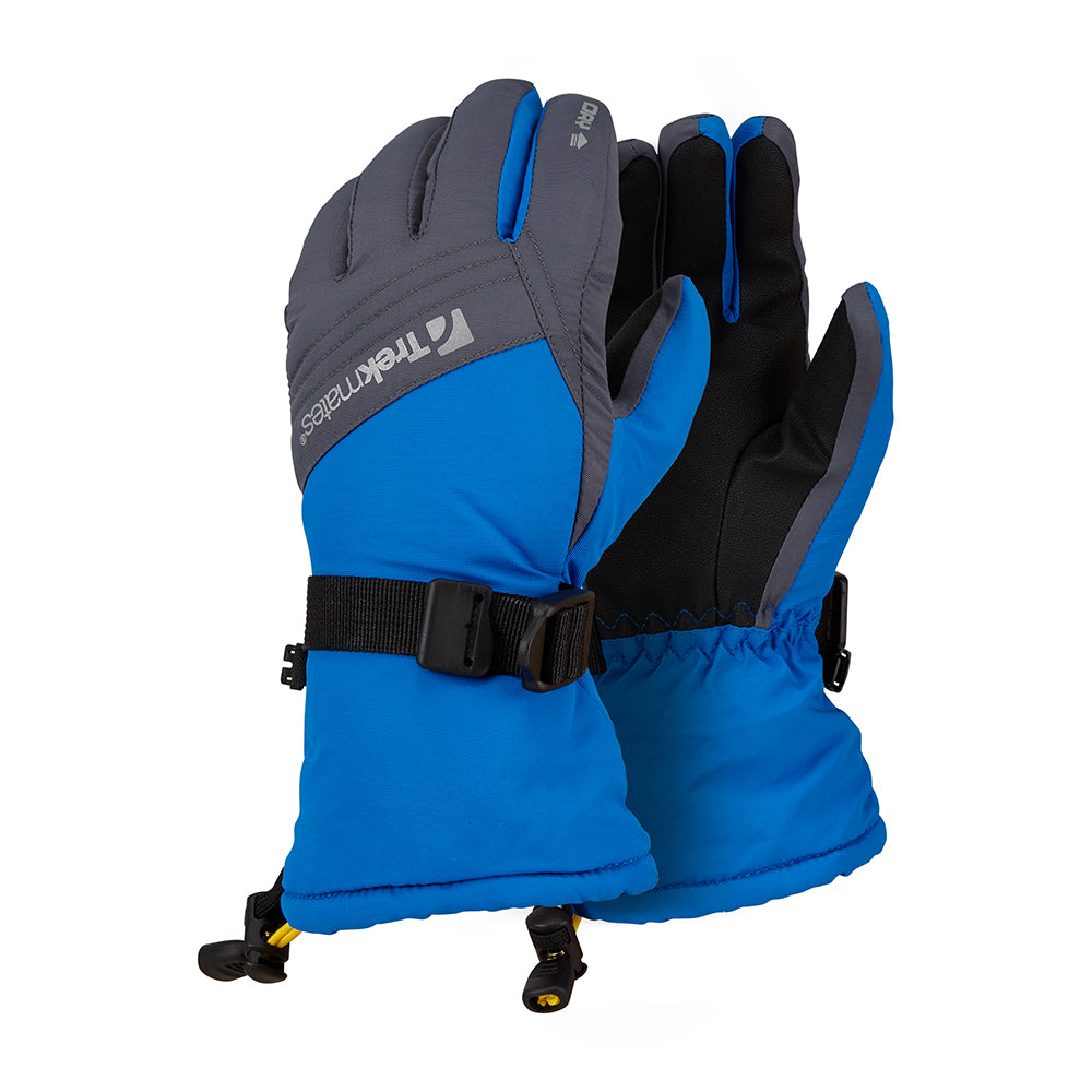 Trekmates kids ski gloves, waterproof in blue